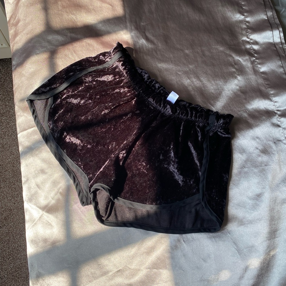 Flirtitude Black velvet shorts size small
